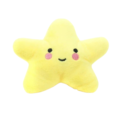 Jouet pour Chihuahua à mâcher : peluche en forme d'étoile jaune – Idéal pour stimuler et divertir votre petit chien ou chat