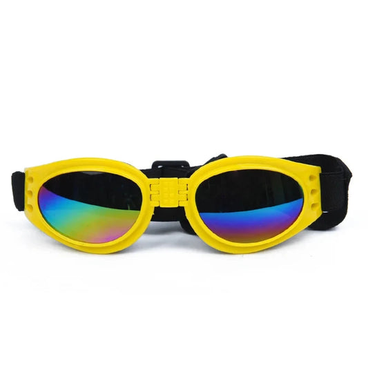 Lunettes pliables pour petits chiens, vendue sur la boutique Mon Petit Chihuahua. Couleur jaune