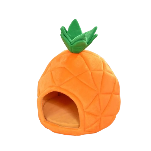 Niche pour Chihuahua en forme d'Ananas – Confort maximal avec intérieur moelleux, parfait pour les petits chiens ou chats
