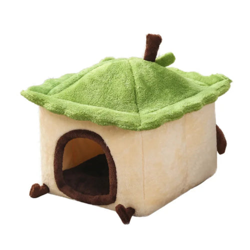 Niche pour Chihuahua en forme de cabane – Confort maximal avec intérieur moelleux, parfait pour les petits chiens ou chats