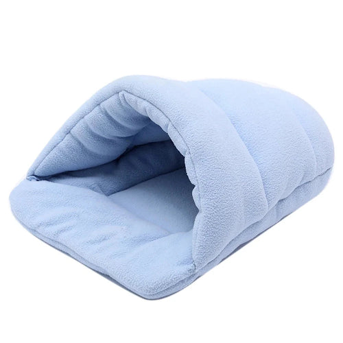 Niche pour Chihuahua en forme de chausson bleu ciel – Confort maximal, parfait pour les petits chiens ou chats