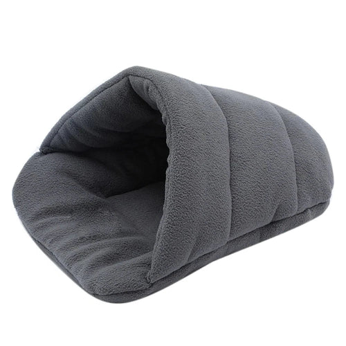 Niche pour Chihuahua en forme de chausson gris foncé – Confort maximal, parfait pour les petits chiens ou chats