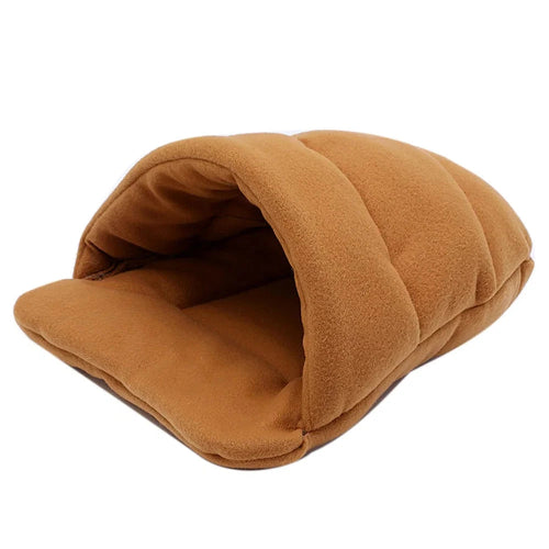 Niche pour Chihuahua en forme de chausson marron – Confort maximal, parfait pour les petits chiens ou chats