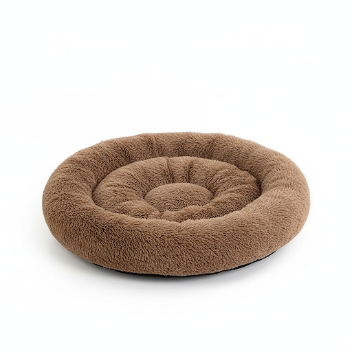 Niche pour petits chiens en forme de nid. Couleur marron. Vendu sur la boutique Mon Petit Chihuahua. Convient aussi aux Chats.
