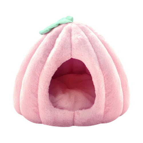 Niche pour Chihuahua en forme de pêche rose – Confort maximal avec intérieur moelleux, parfait pour les petits chiens ou chats