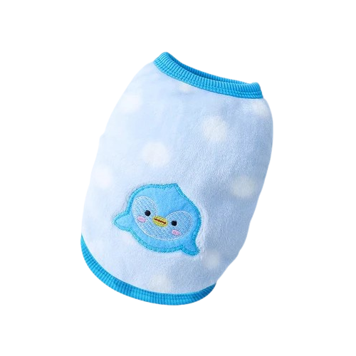 Pull pour Chihuahua bleu avec motif pingouin – Confortable, vêtement parfait pour garder votre petit chien ou chat au chaud