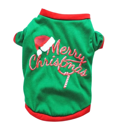 Pull pour Chihuahua vert inscriptions merry christmas – Confortable, vêtement parfait pour garder votre petit chien ou chat au chaud