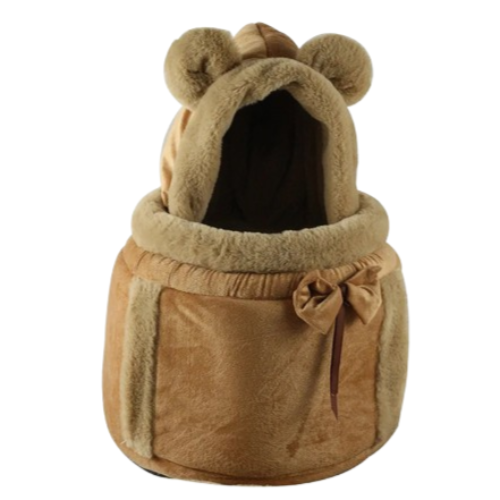 Sac à dos cocoon polaire marron pour transporter votre Chihuahua - confortable pour emmener partout votre petit chien ou chat